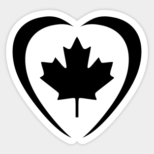 Canadian Third Culture Series (Heart) (Black) Sticker